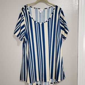 LuLaRoe Classic T 3X Blue/Cream New w/o Tags!